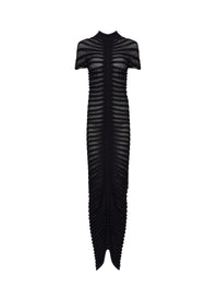 Robe longue en transparence - Noir Alaïa