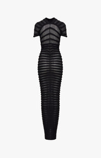 Robe longue en transparence - Noir Alaïa