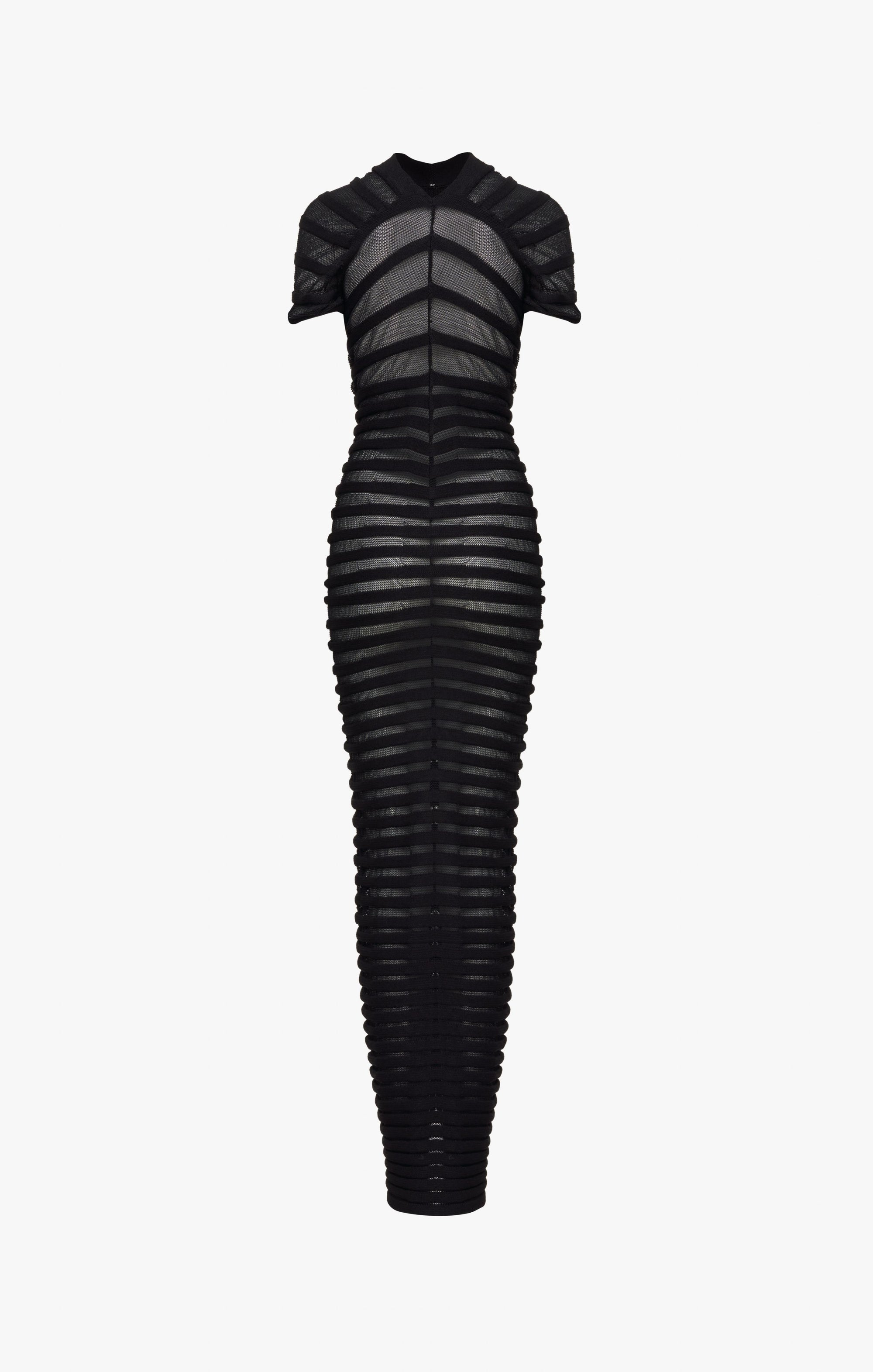 Robe longue en transparence - Noir Alaïa