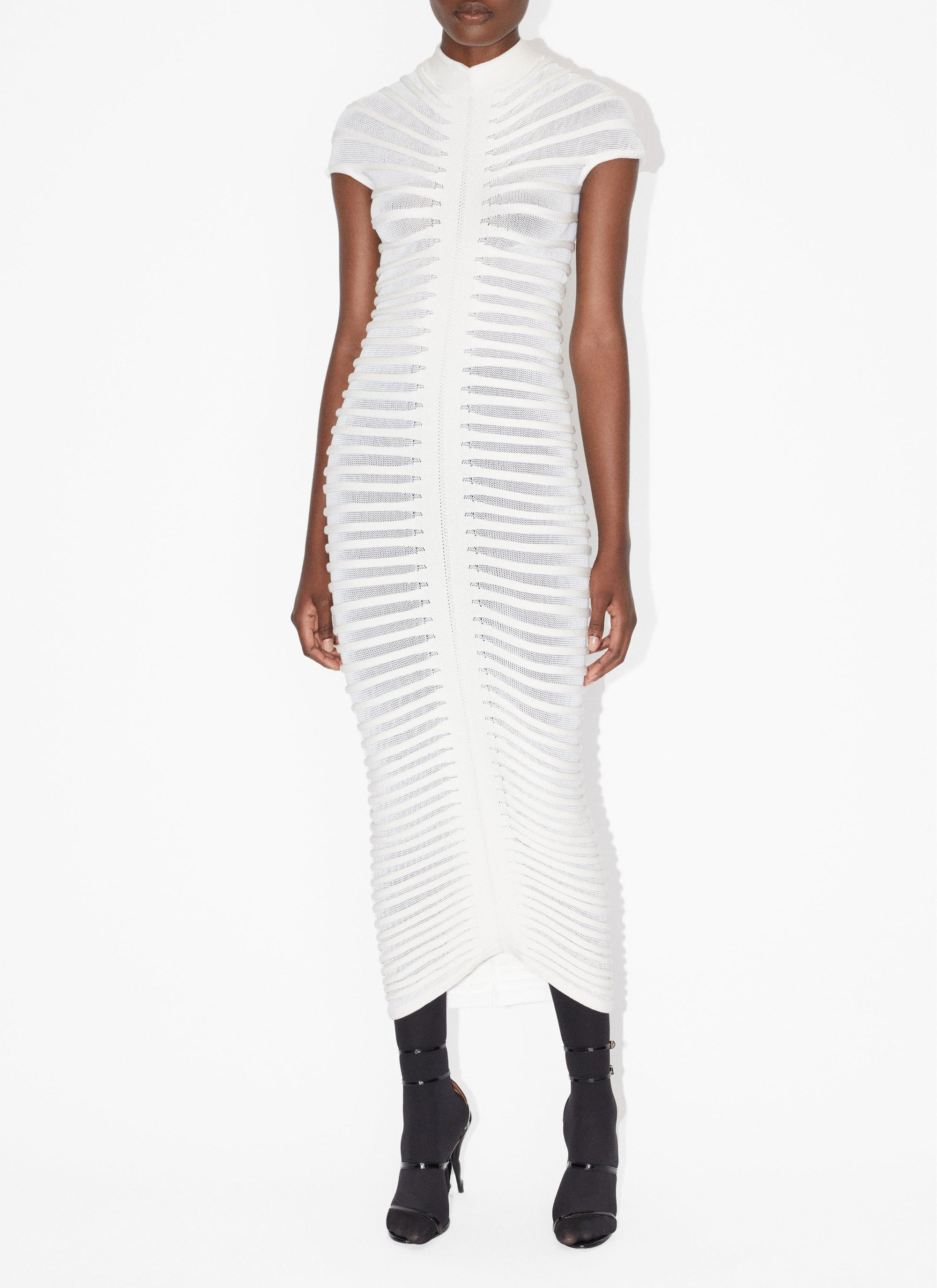 Robe longue en transparence - Noir Alaïa
