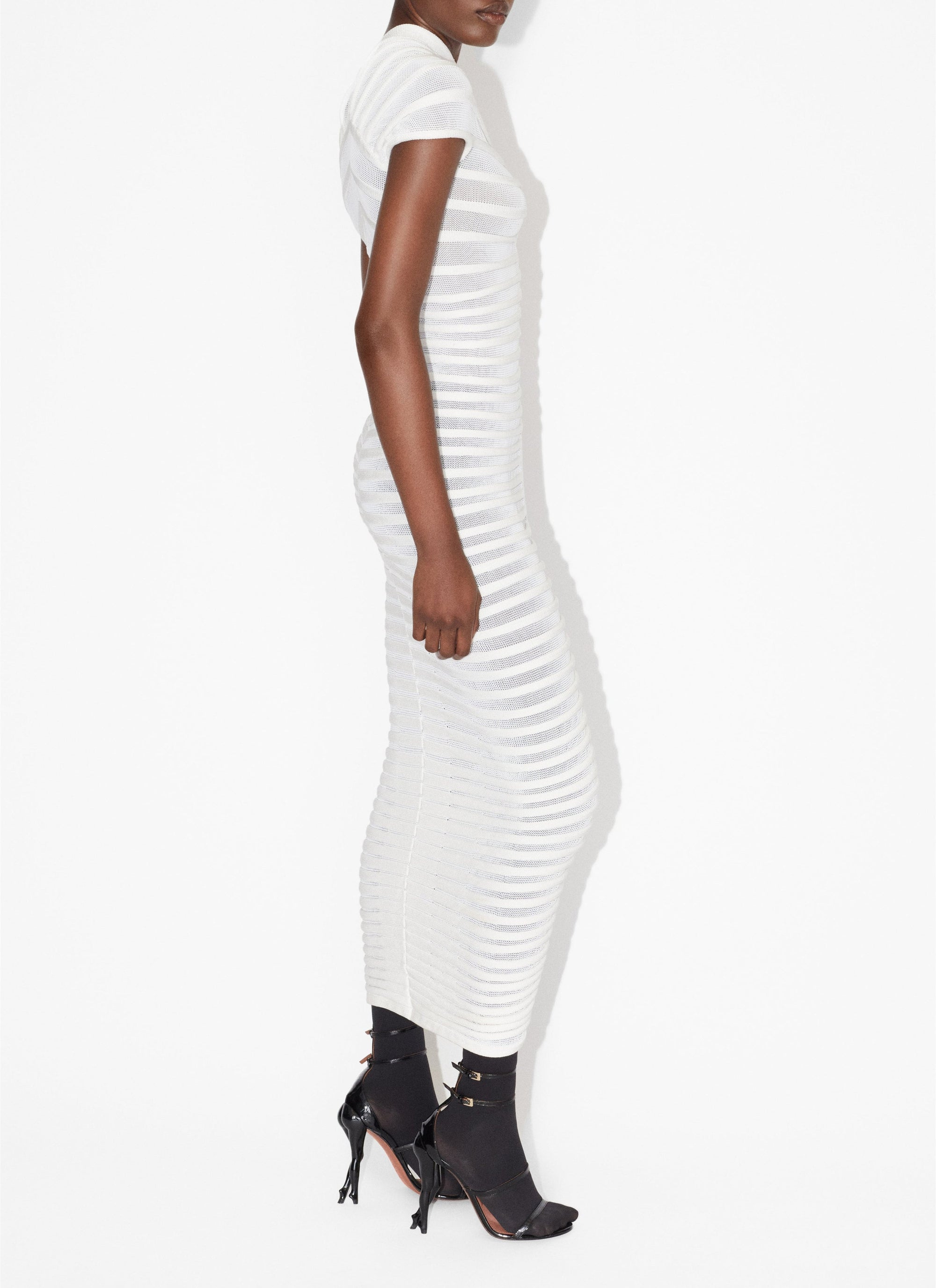 Robe longue en transparence - Noir Alaïa