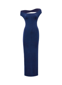 Robe double face en laine - Bleu