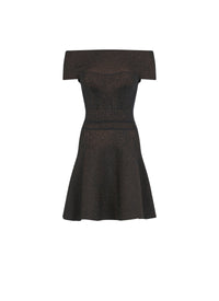 Ribbed flared dress in wool - Black Alaïa