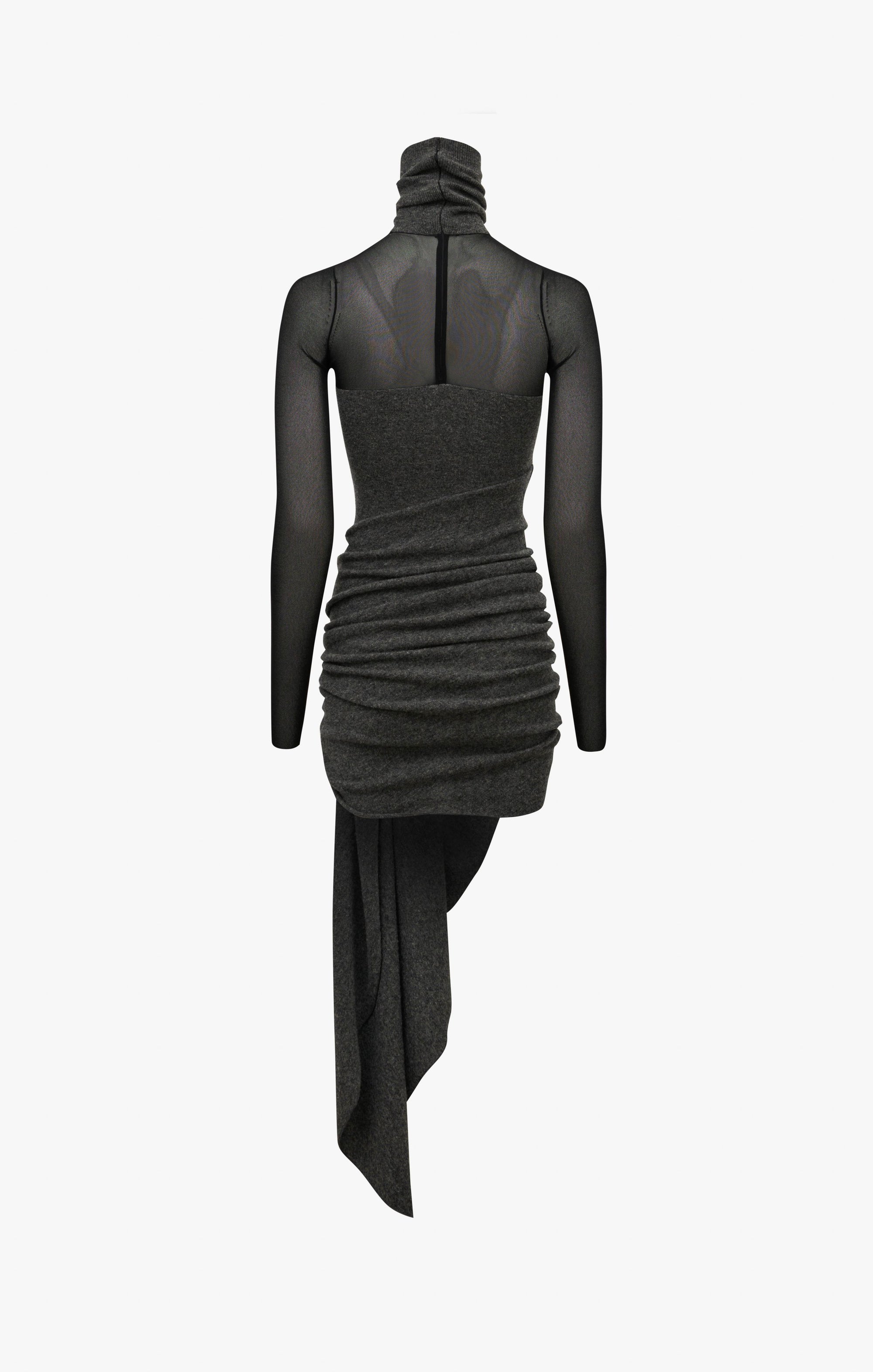Fitted dress in wool - Heather grey