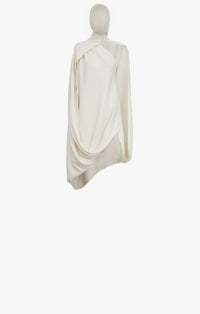 Flared cashmere dress - White