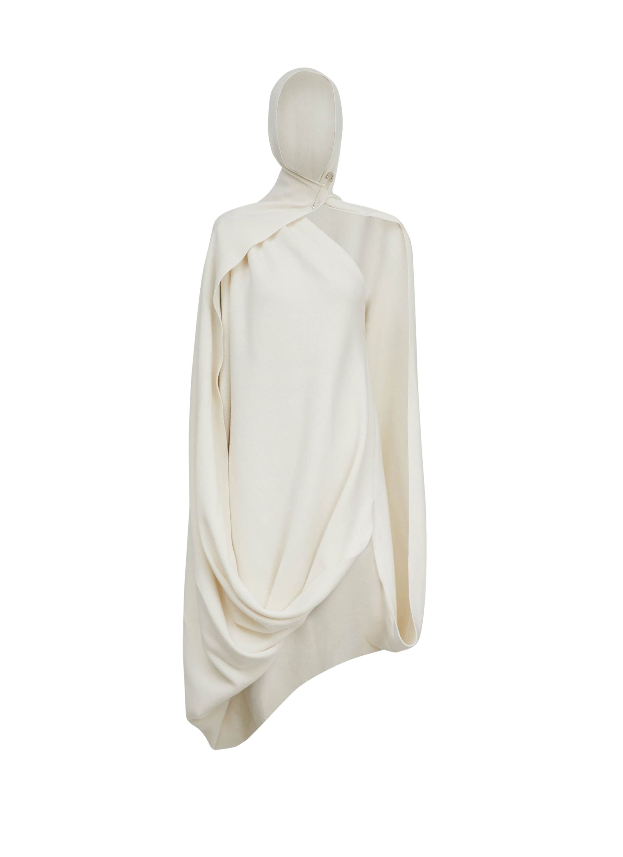 Flared cashmere dress - White