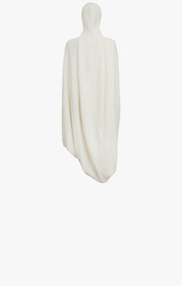 Flared cashmere dress - White