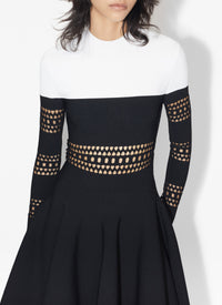 Two-tone Skater Dress - Black & White