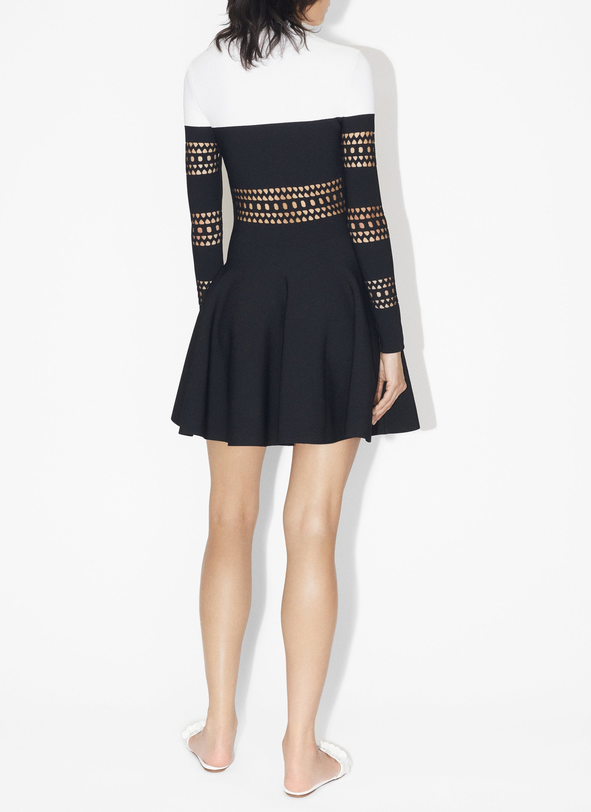 Two-tone Skater Dress - Black & White