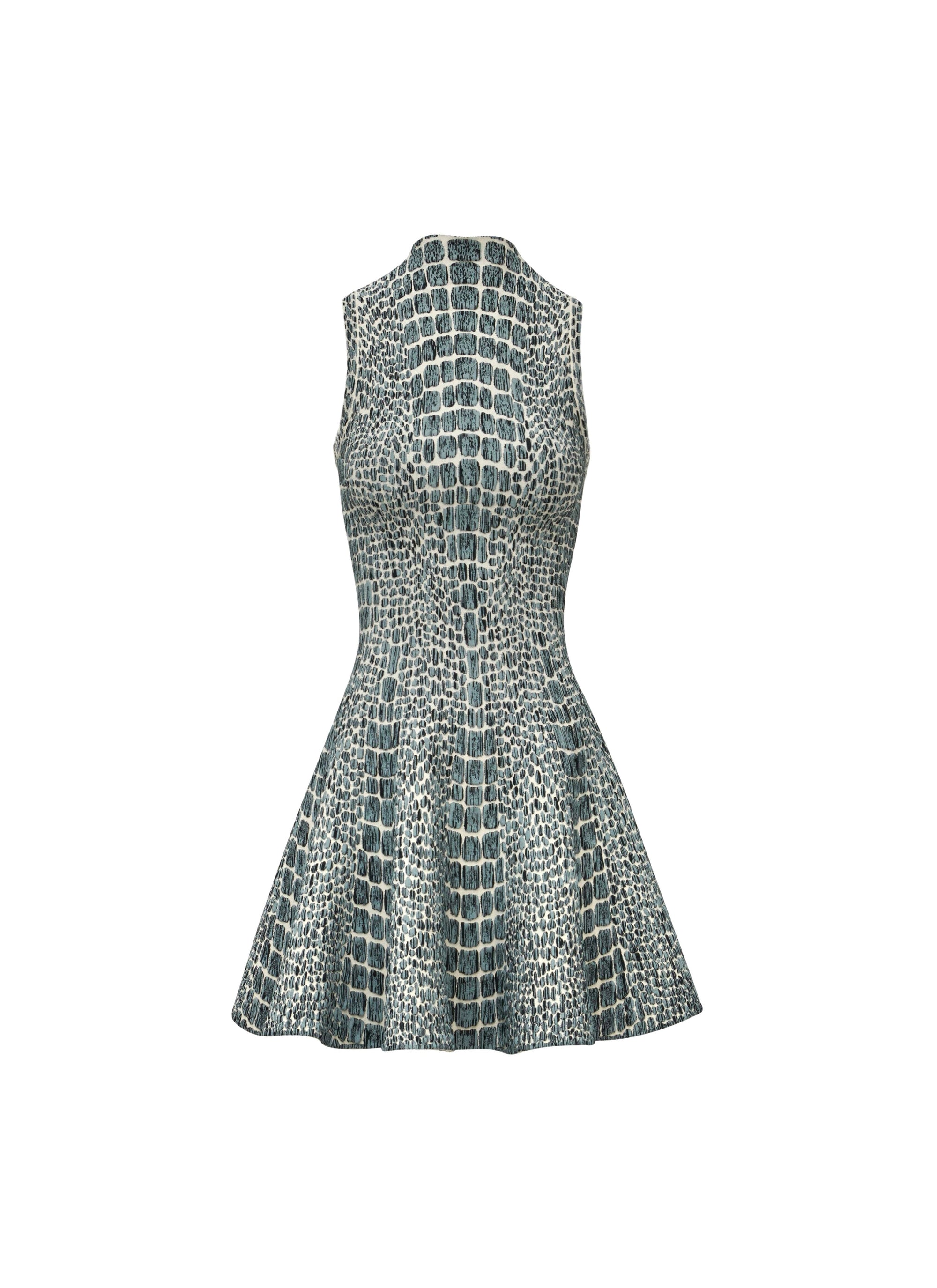 Robe patineuse jacquard croco - Blanc & Opaline