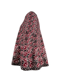 Pull long évasée en jacquard de laine - Rouge & Nude