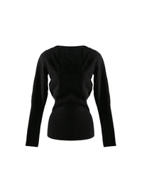 Long-sleeved wool jumper - Black intense