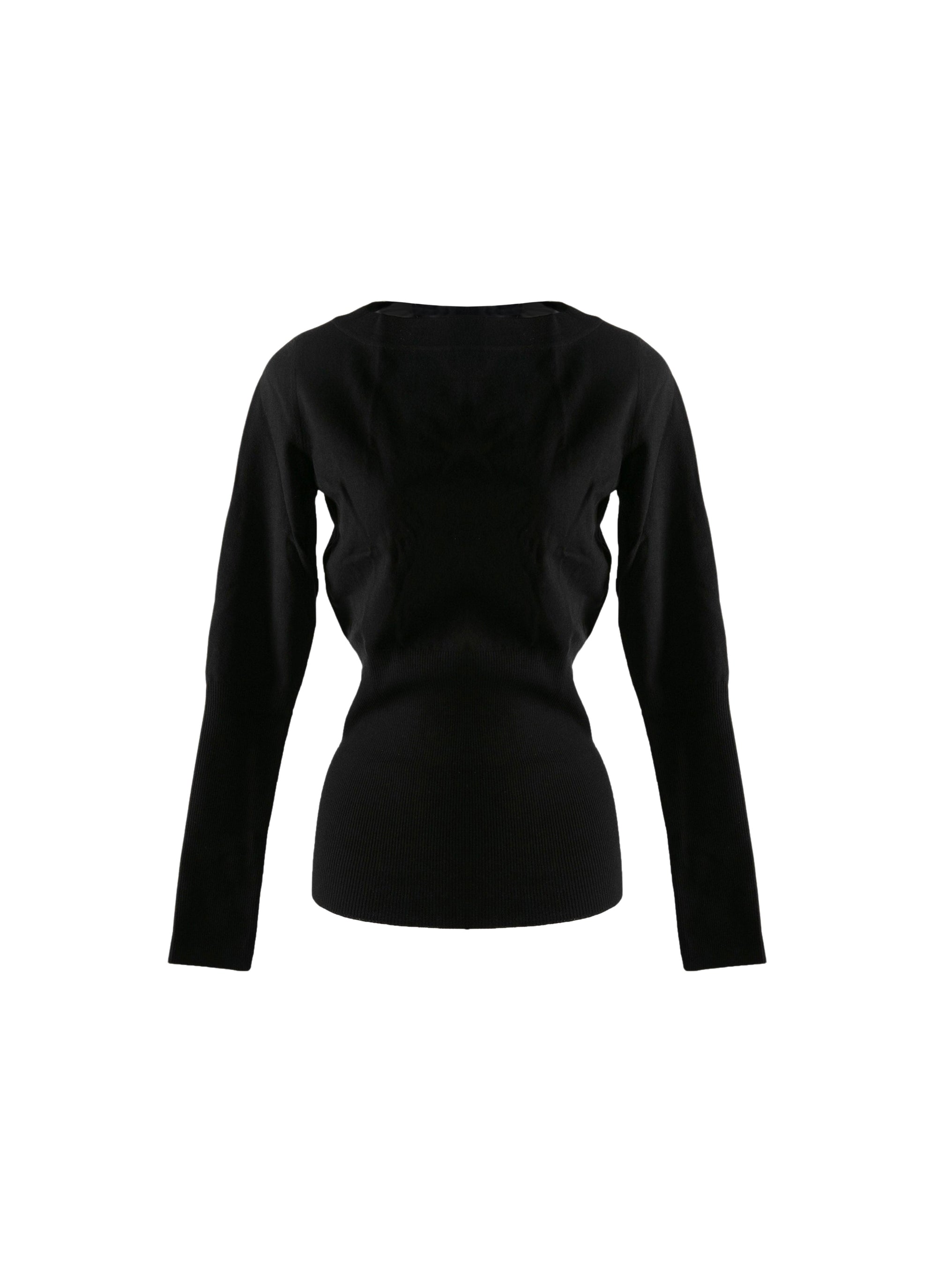 Long-sleeved wool jumper - Black intense