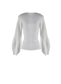 Pull à manches longues Romance en laine - Blanc Nacre