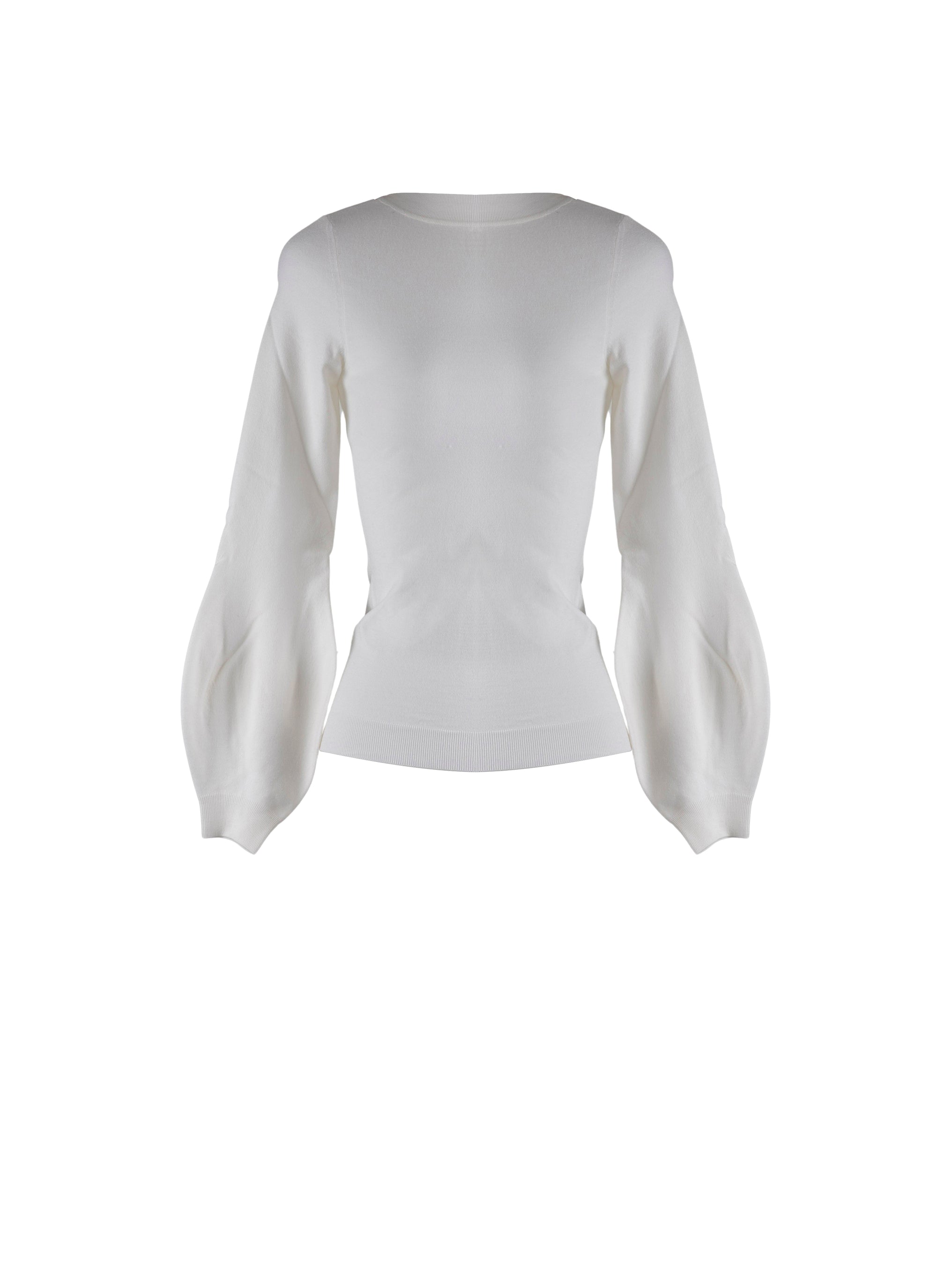 Pull à manches longues Romance en laine - Blanc Nacre