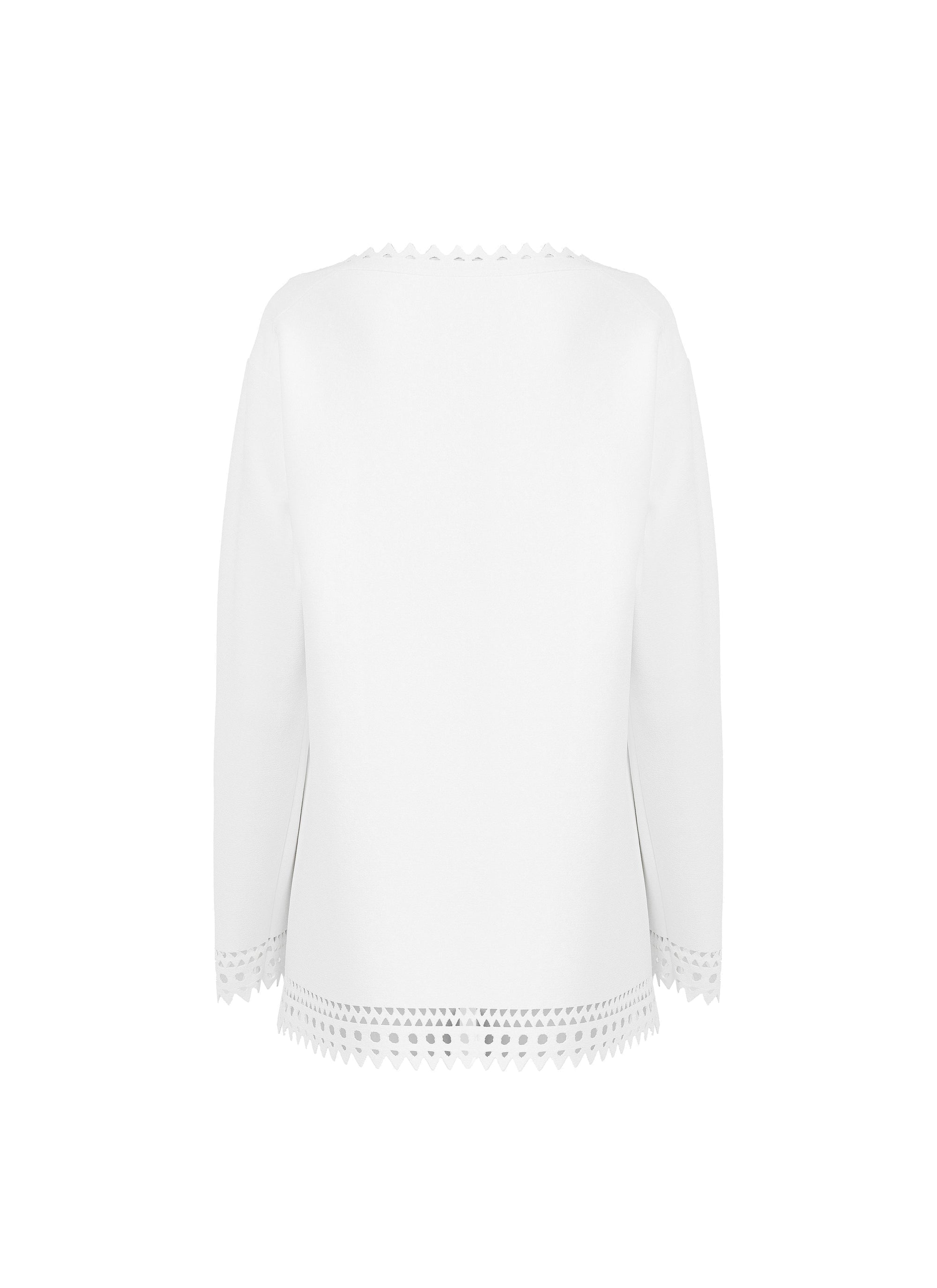Long sleeve straight cut jumper - White