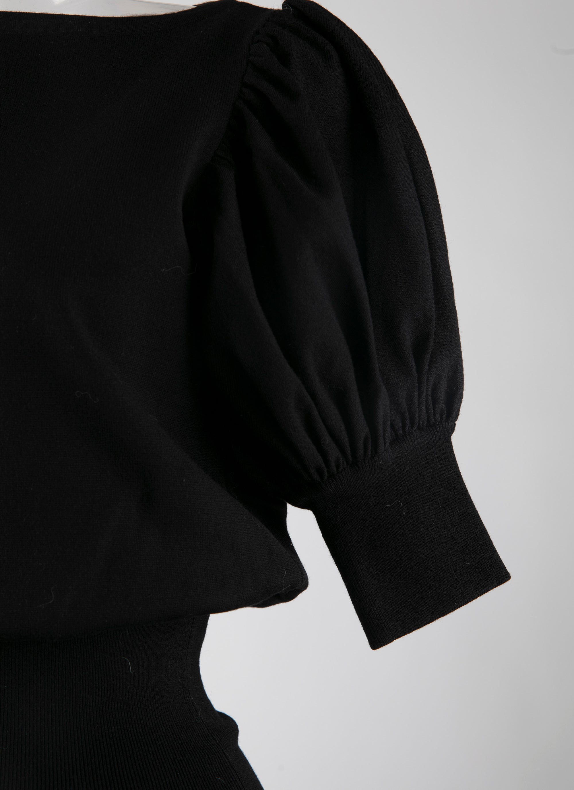 Short sleeves wool jumper - Black intense