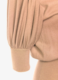 Short sleeves wool jumper - Powder