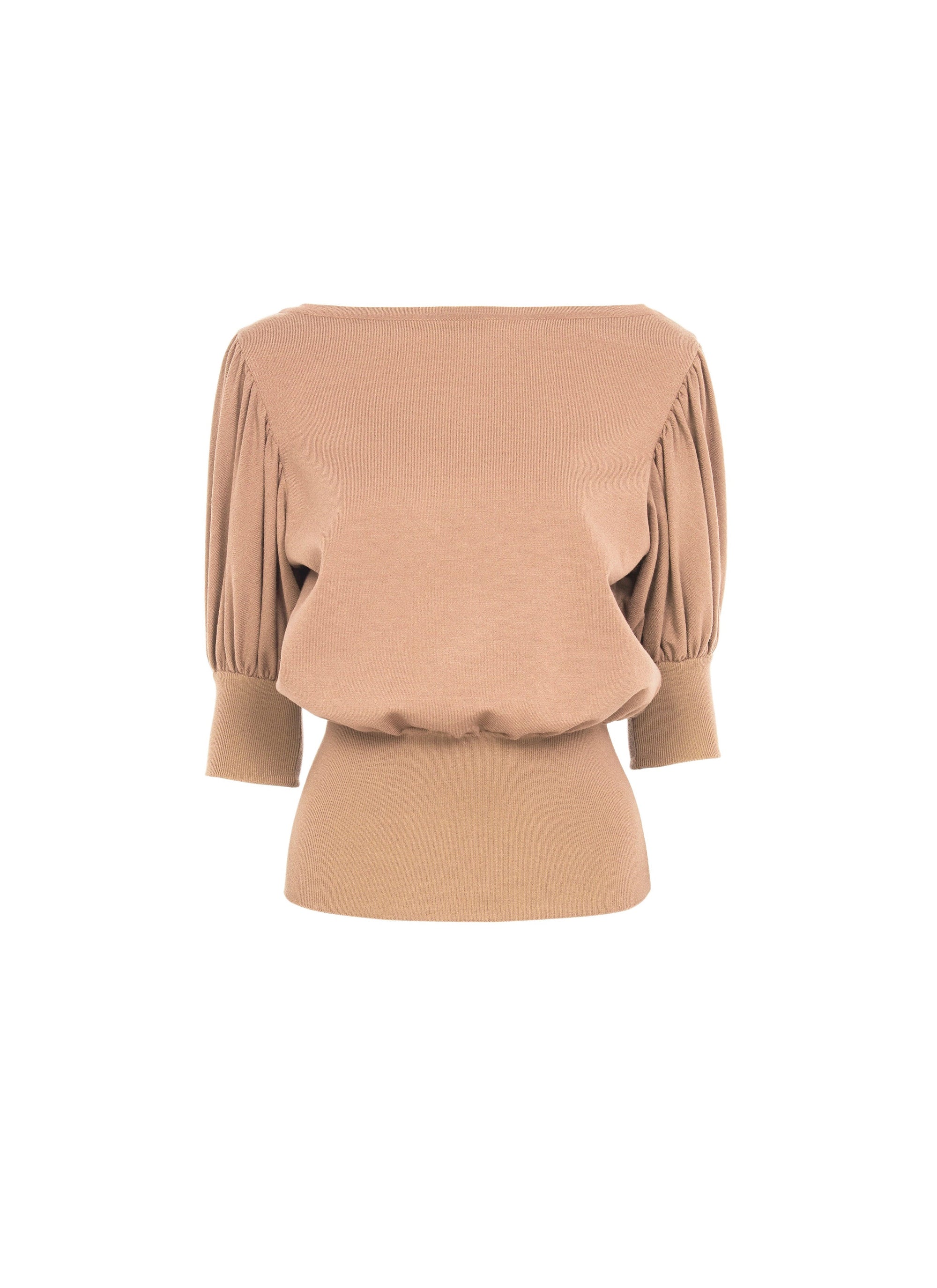 Short sleeves wool jumper - Powder