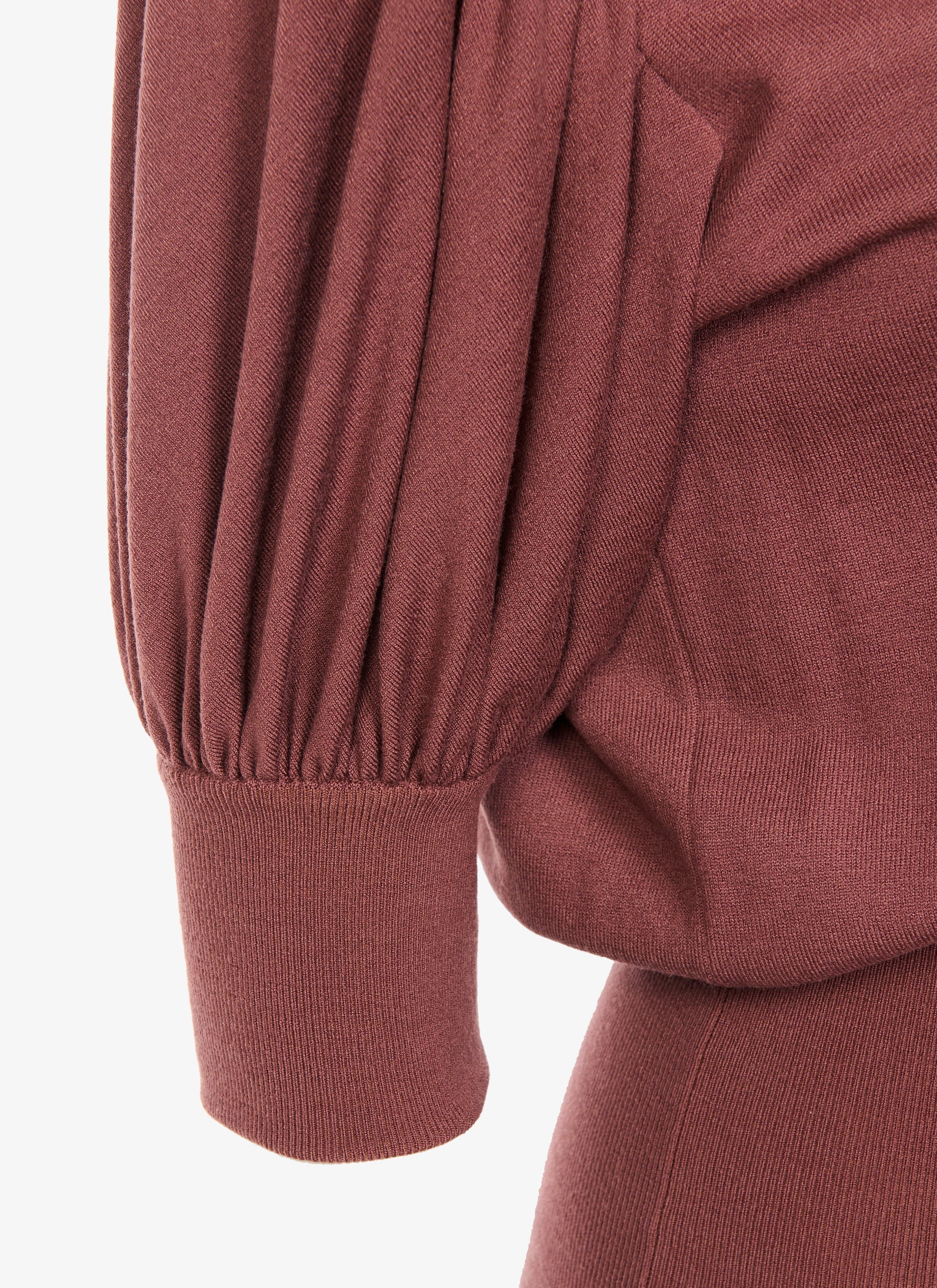 Short sleeves wool jumper - Chestnut