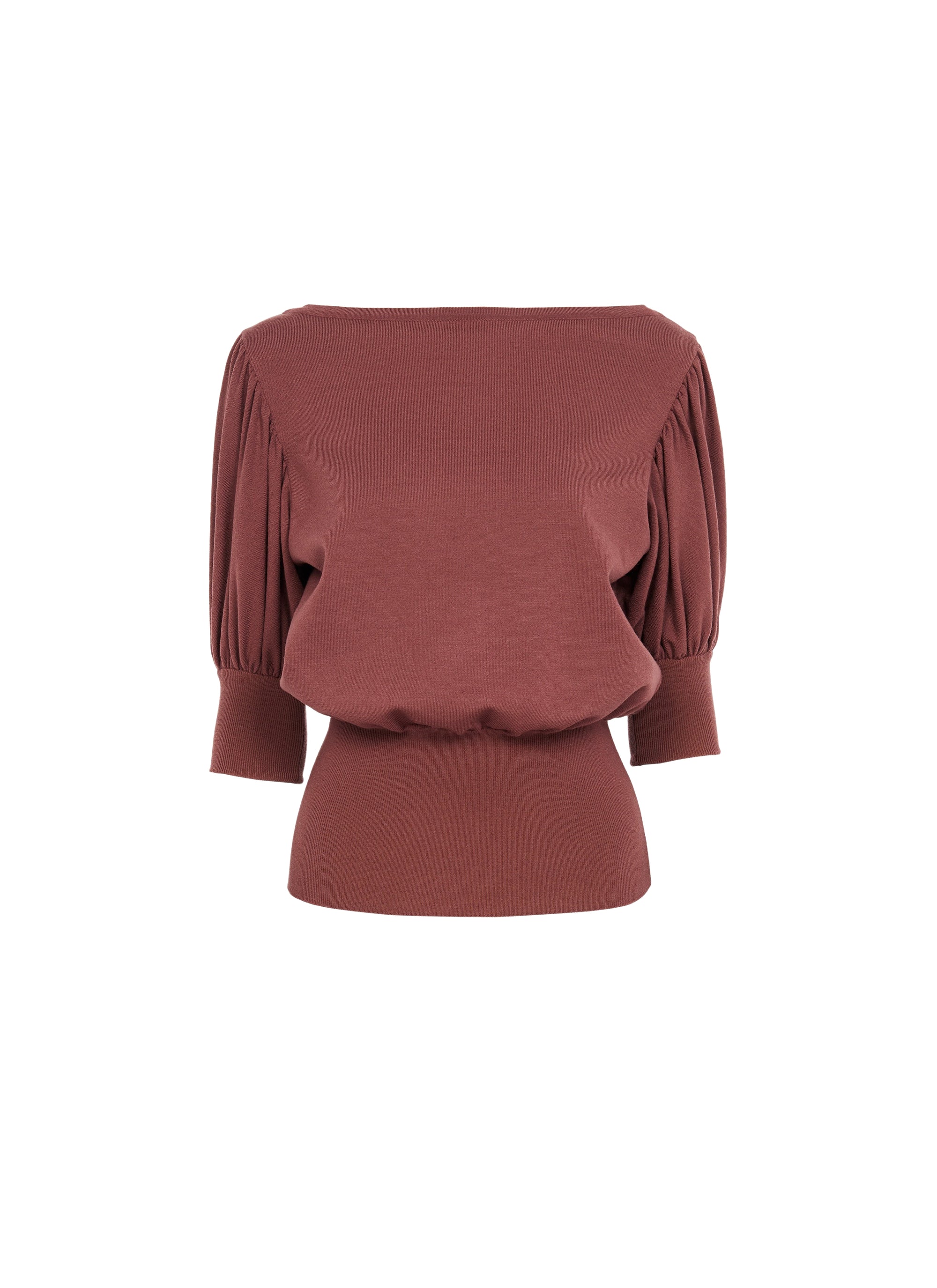 Pull manches courtes en laine en laine - Chataigne