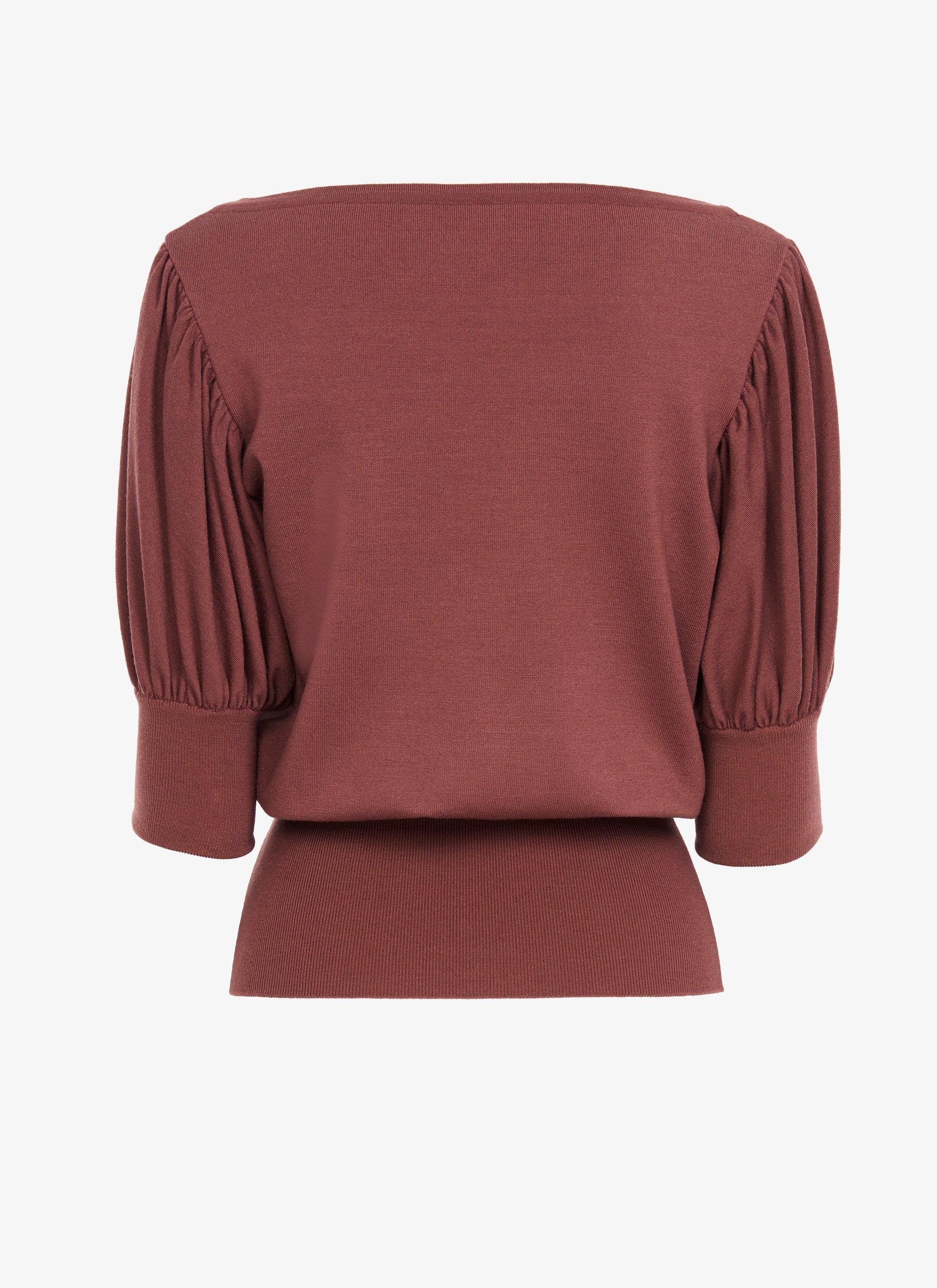 Short sleeves wool jumper - Chestnut