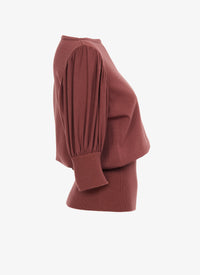 Short sleeves wool jumper - Chestnut