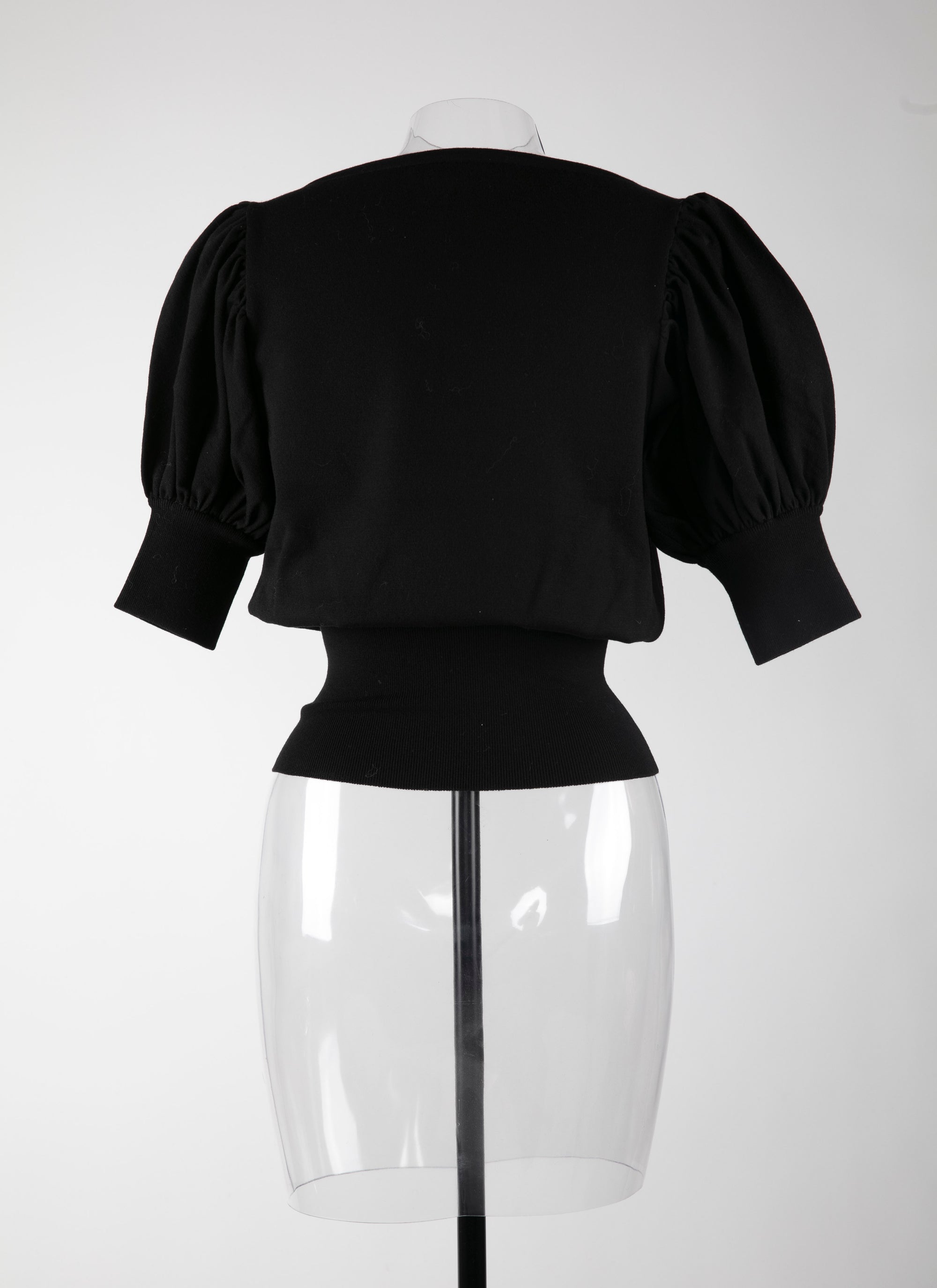 Short sleeves wool jumper - Black intense