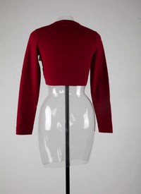 Long sleeves wool cardigan - Madder