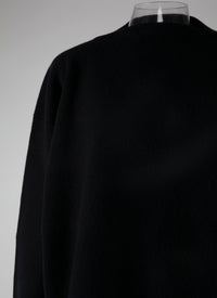 Short jumper in felted cashmere - Night