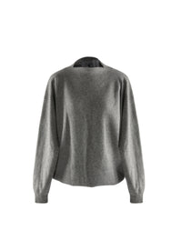 Pull court en cachemire feutré - Gris Chine