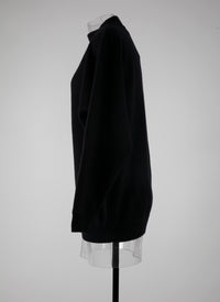 Short jumper in felted cashmere - Night