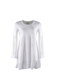 Volubilis print long sleeve tunic - White