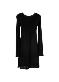 Robe manches longues à imprimé volubilis - Noir