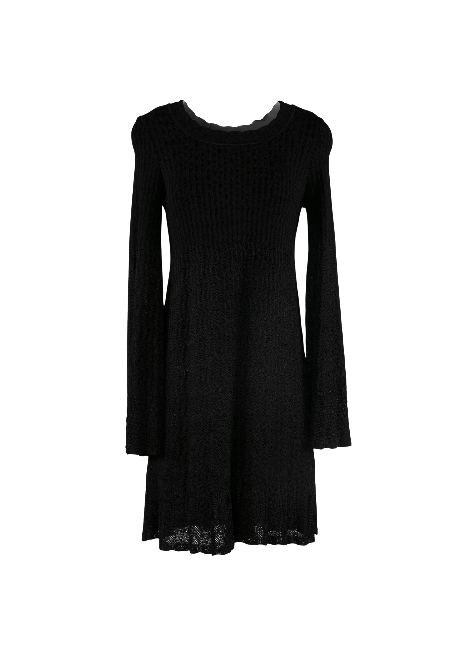 Robe manches longues à imprimé volubilis - Noir