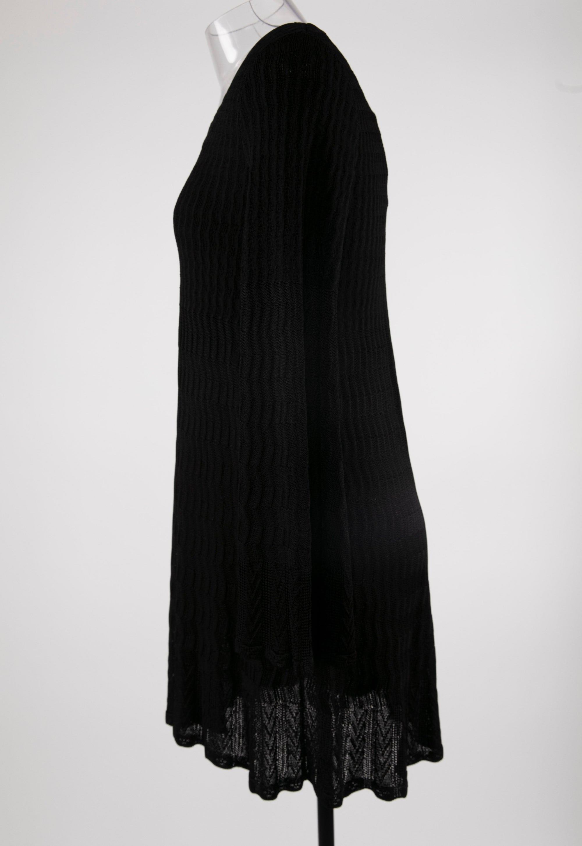 Robe manches longues à imprimé volubilis - Noir