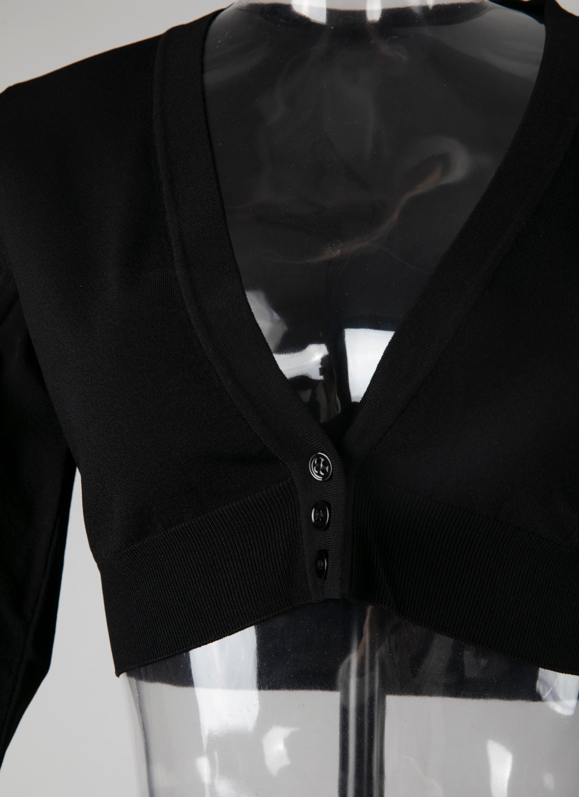 Cardigan col v boutonné - Noir