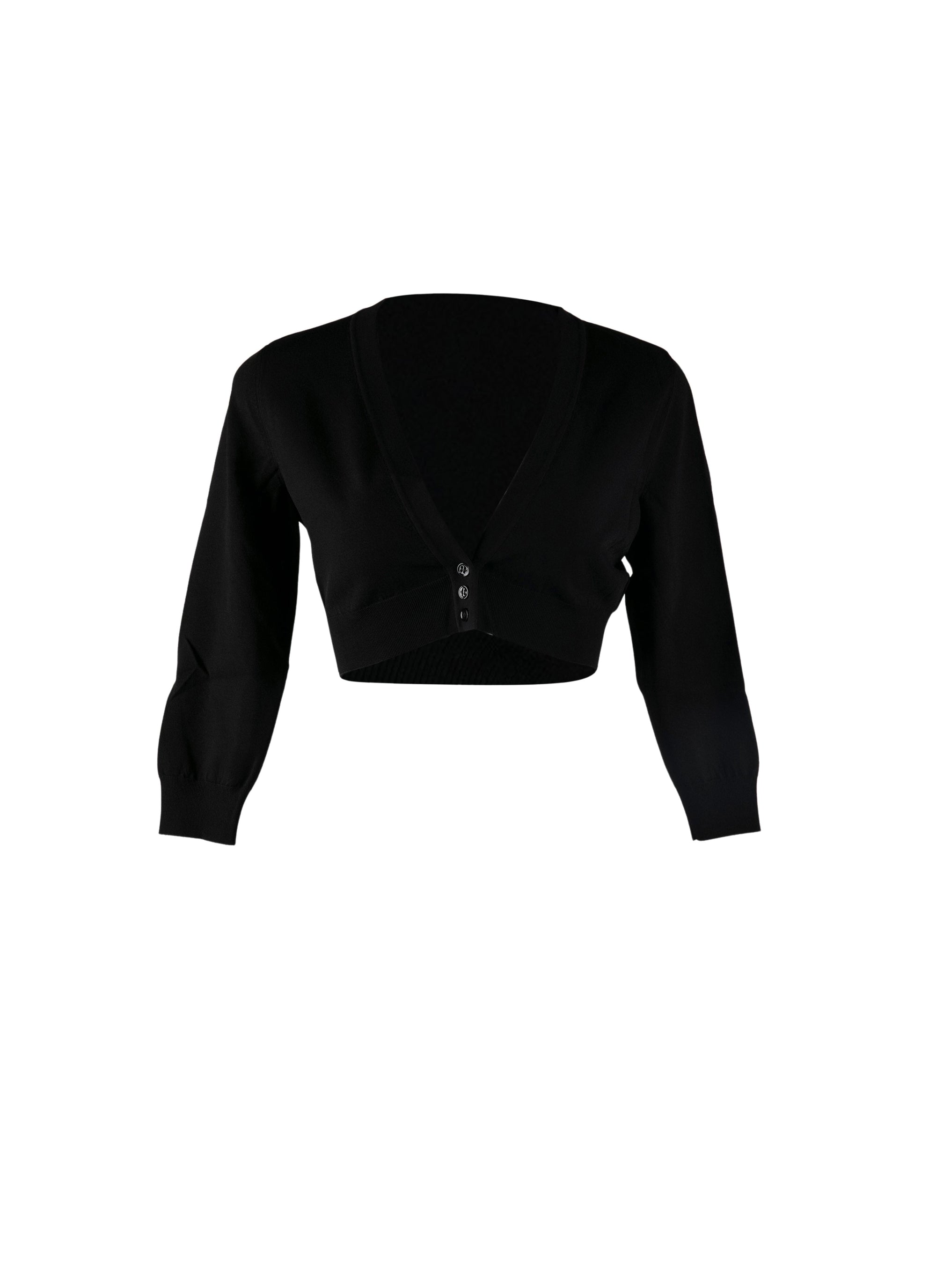 Cardigan col v boutonné - Noir