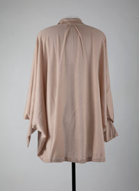 Wide cashmere shirt - Sand