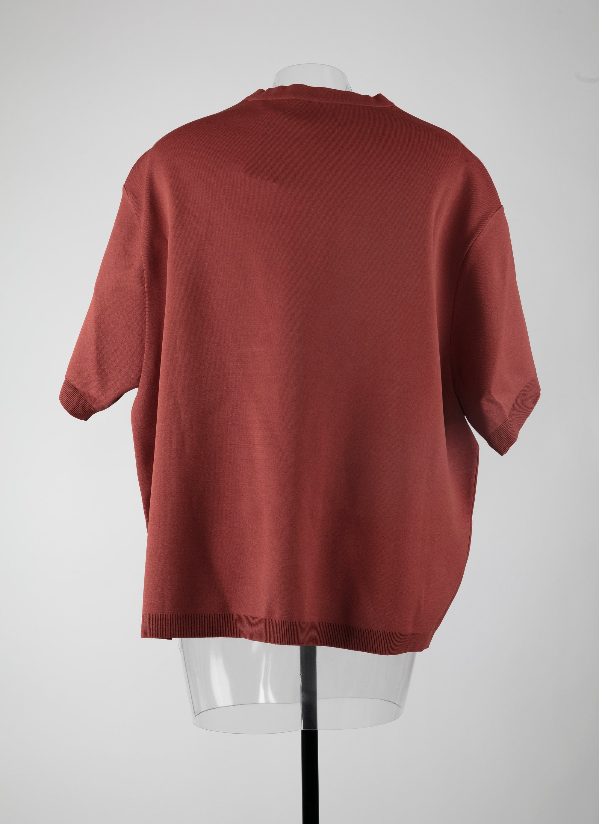 Pull oversize à manches courtes en maille - Grenat