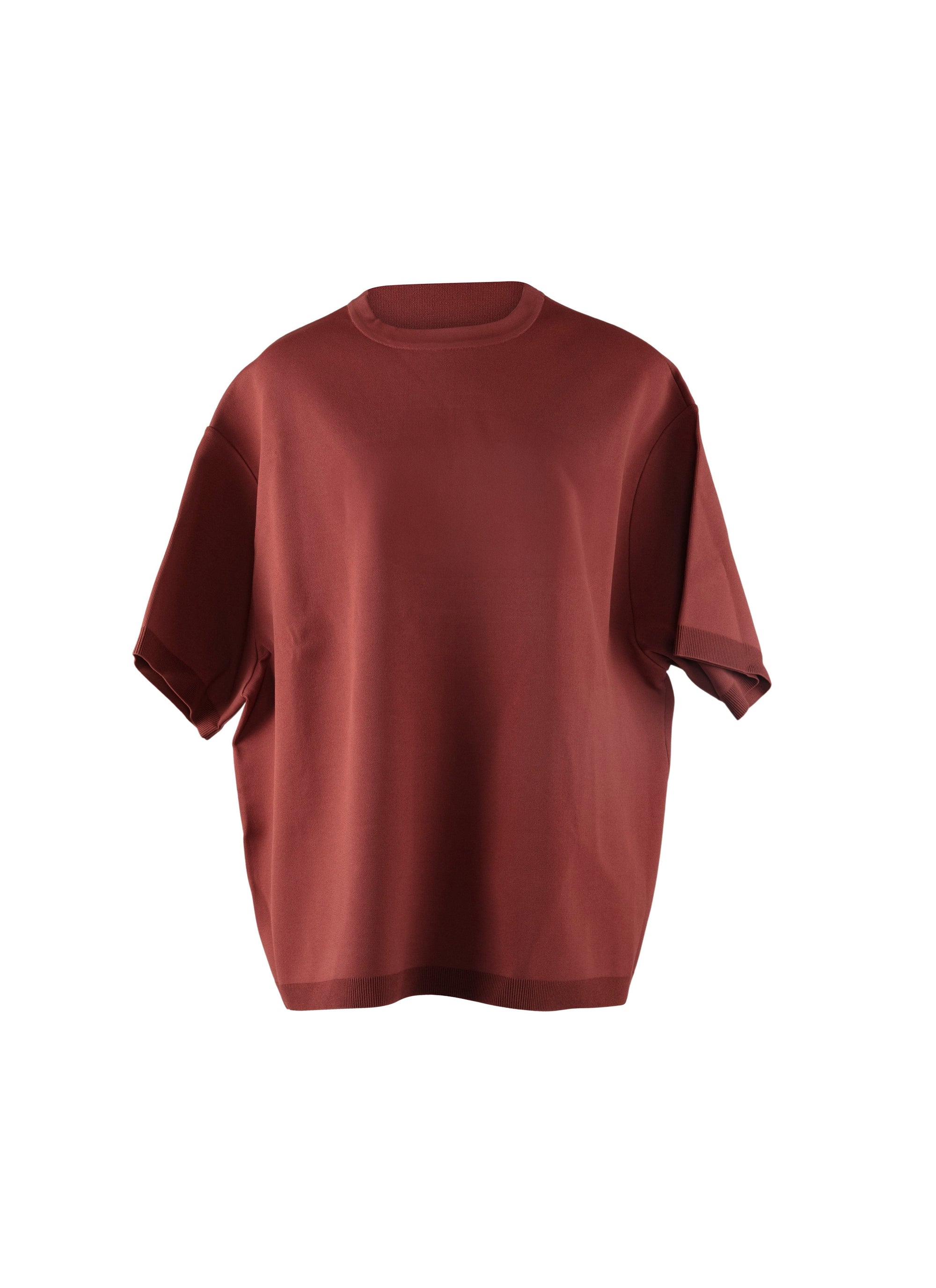 Pull oversize à manches courtes en maille - Grenat