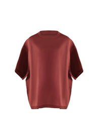 Pull oversize à manches courtes en maille - Grenat