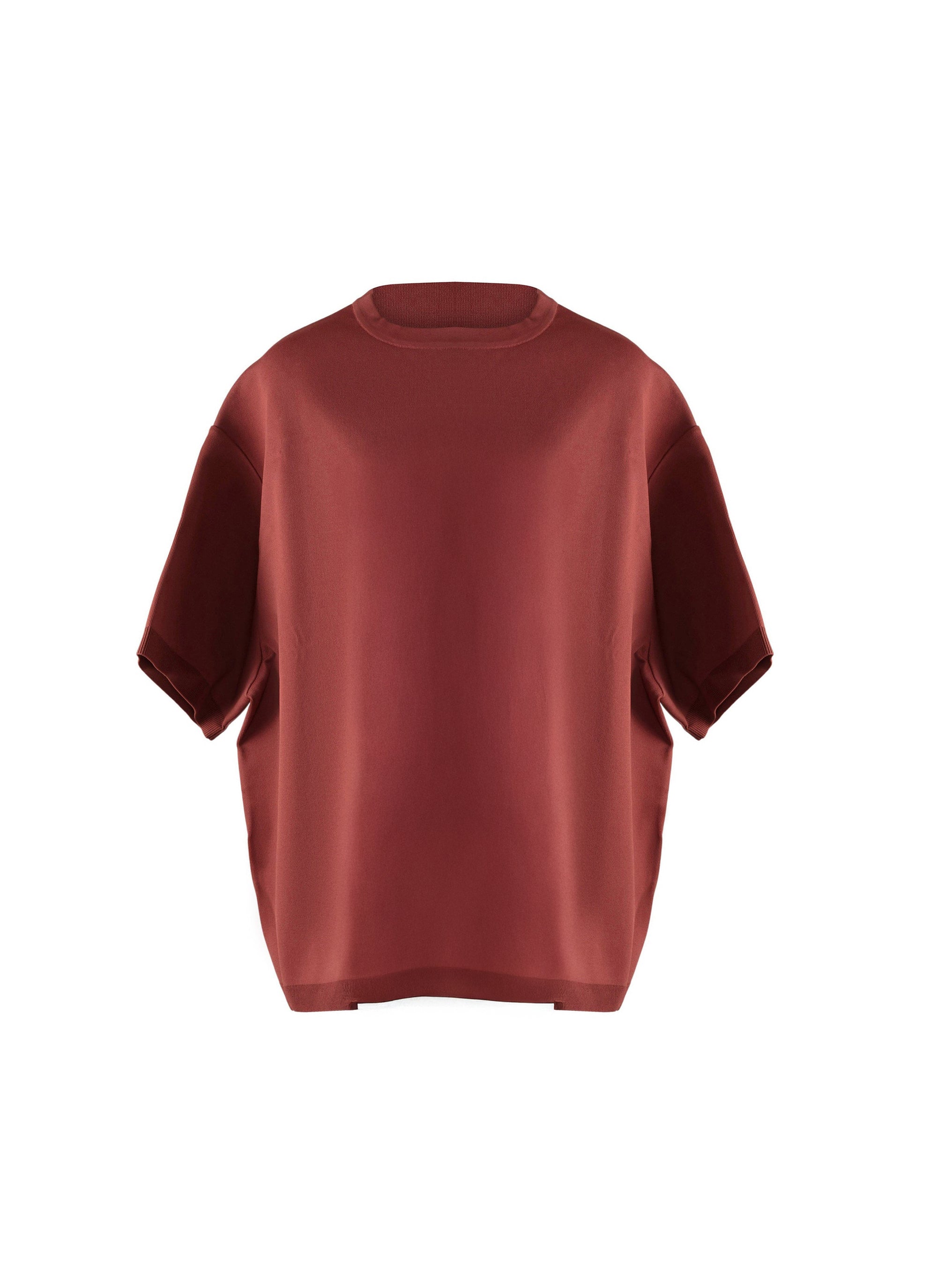 Pull oversize à manches courtes en maille - Grenat