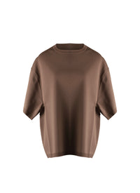 Oversized short-sleeved knitted jumper - Savane