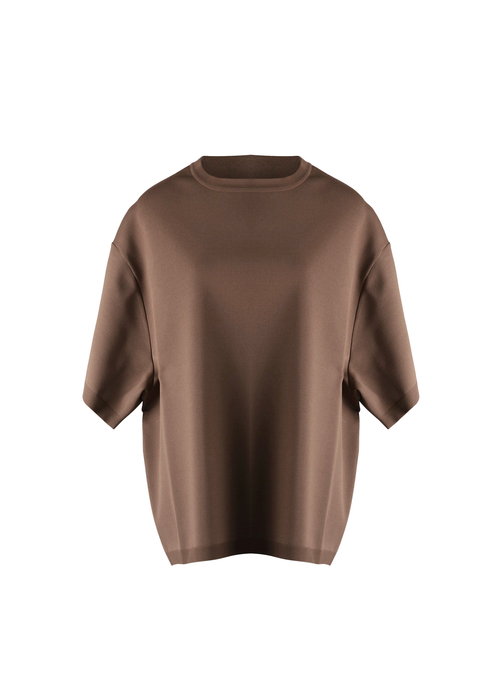 Oversized short-sleeved knitted jumper - Savane