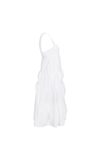 Robe courte en maille feston - Blanc
