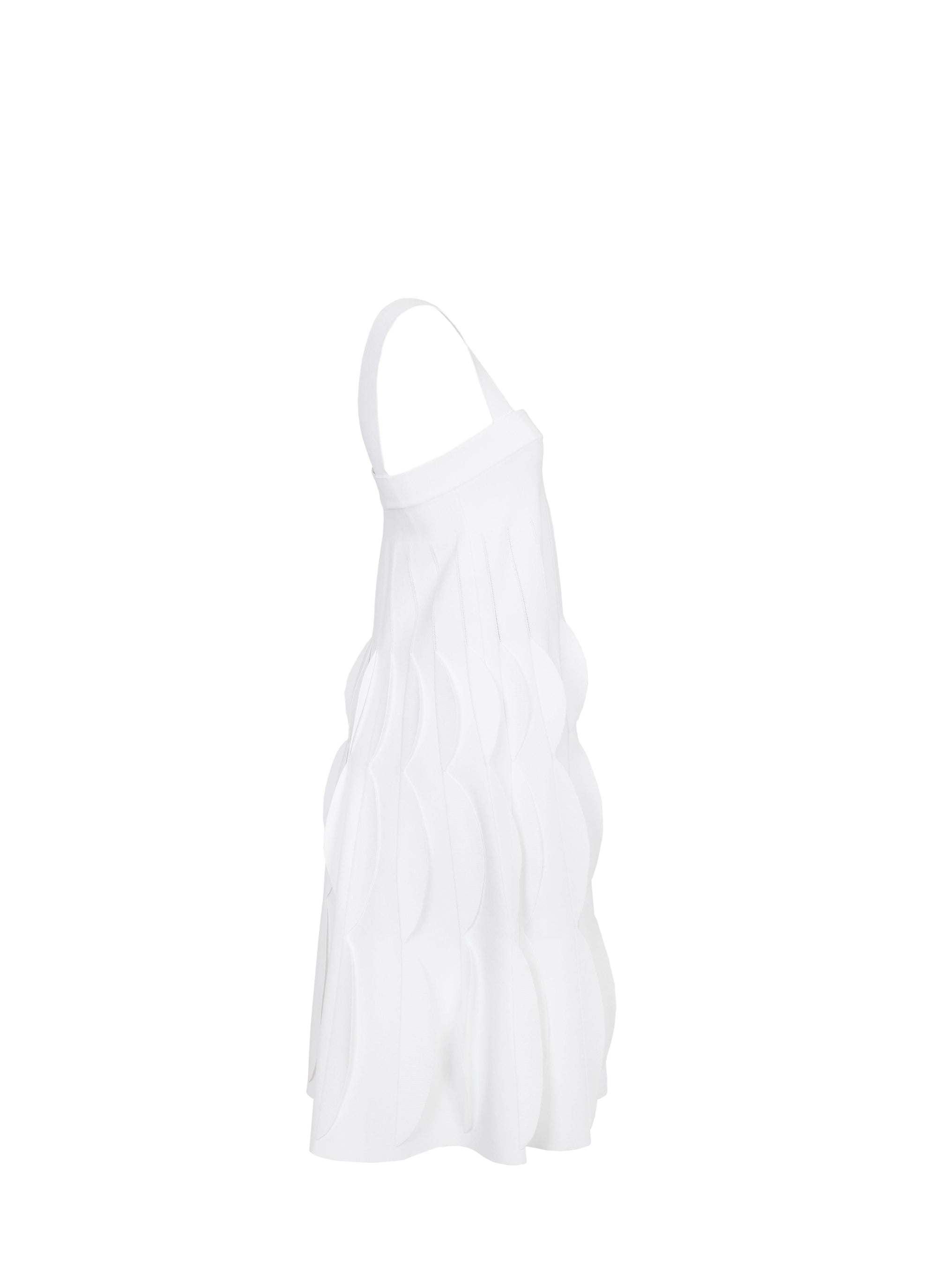 Robe courte en maille feston - Blanc
