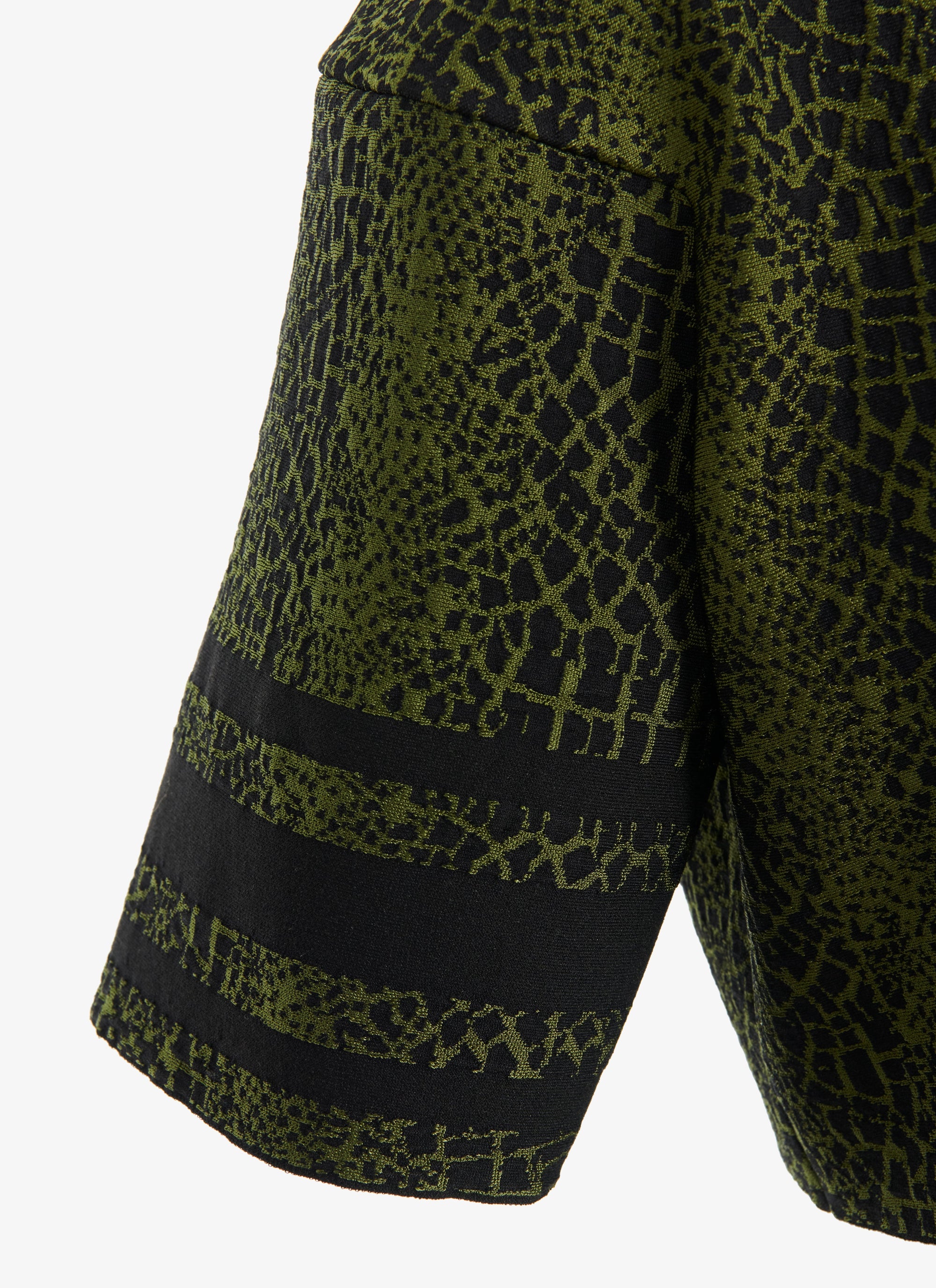 Pull court en maille jacquard animalier - Noir & Vert