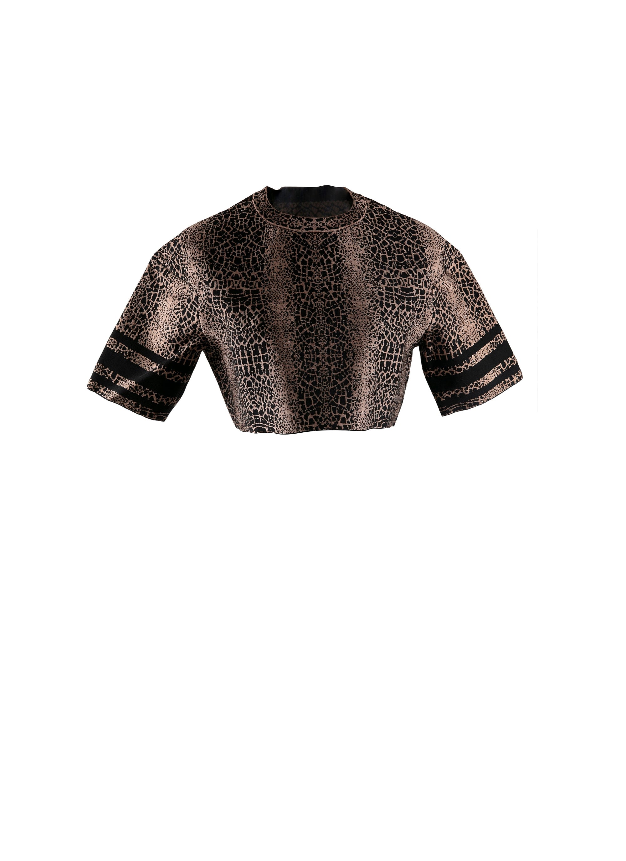 Animal jacquard knitted jumper - Black & Flesh