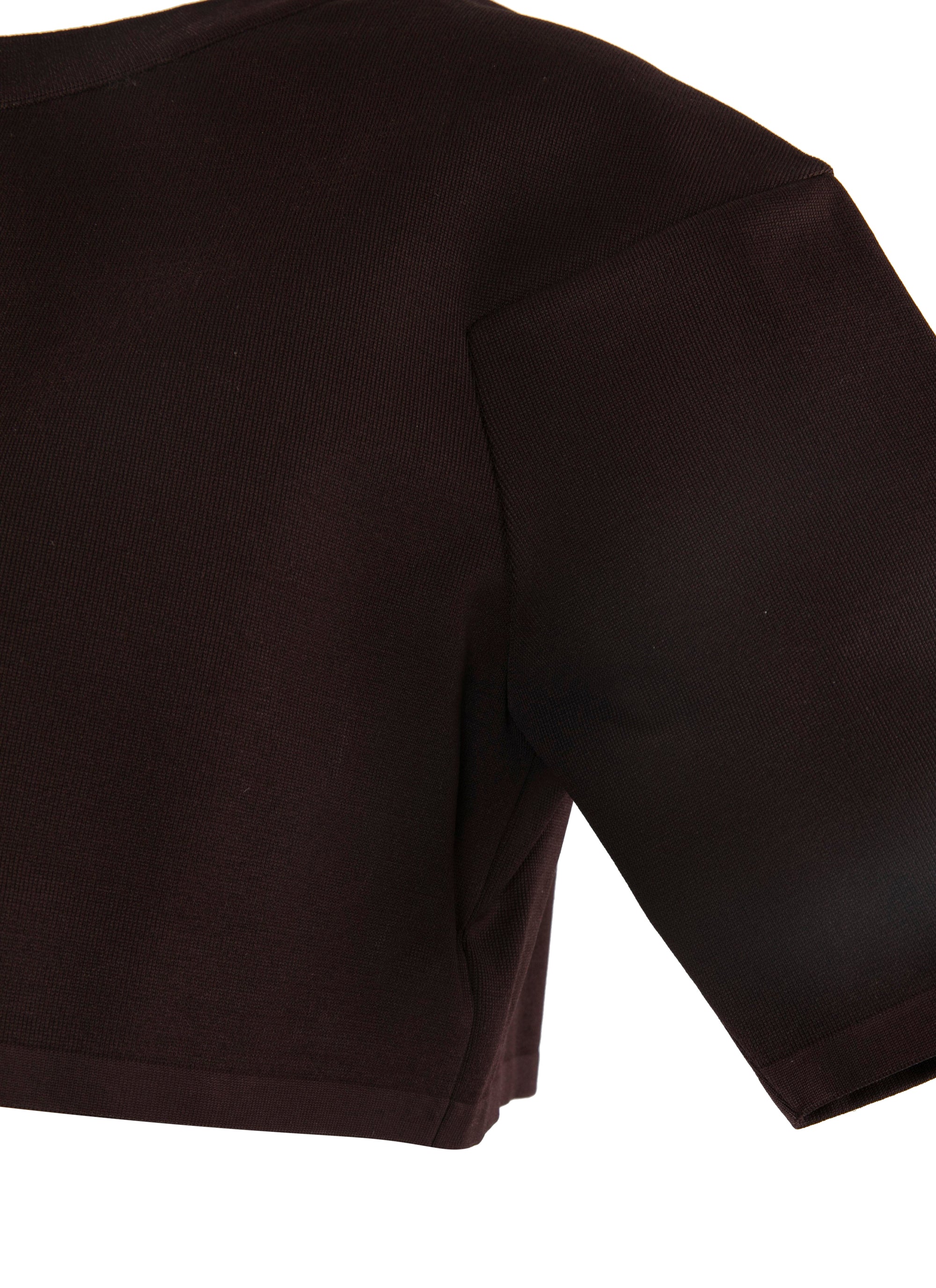 Pull court en maille - Chocolat